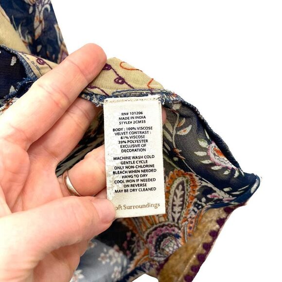 Soft‎ Surroundings Moonlight Garden Topper Kimono duster Sz M - Picture 9 of 9